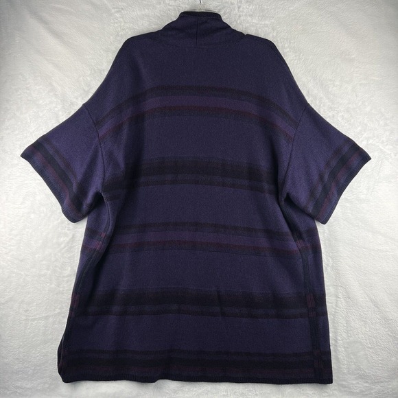 Vince Deep Purple Wool Cashmere Blend Open Front Duster Sweater Cardigan M/L - Picture 2 of 7